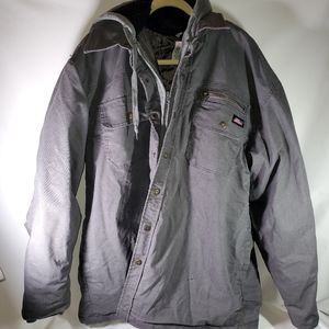 Genuine Dickies Zip Up Hooded Jacket Black Gray Men's 2XL